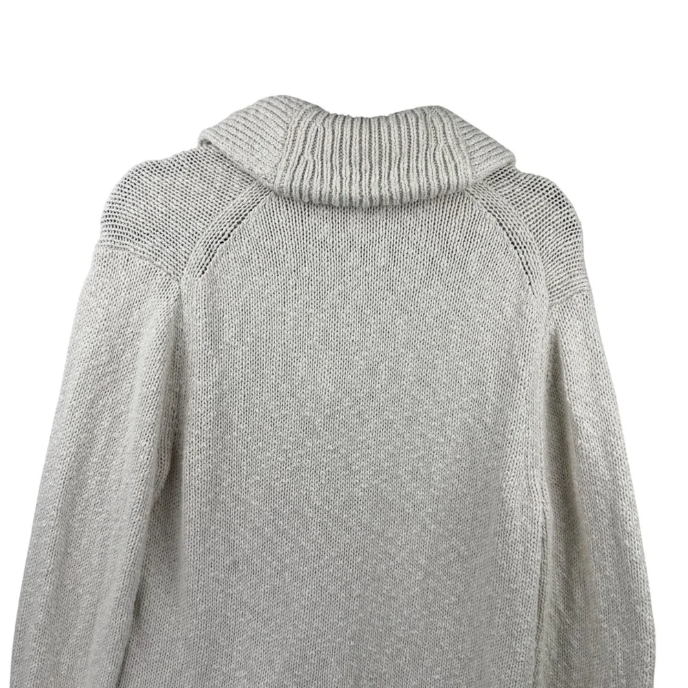 Banana‎ Republic Cardigan Sweater Mens Large Cream Cotton Shawl Collar Chunky